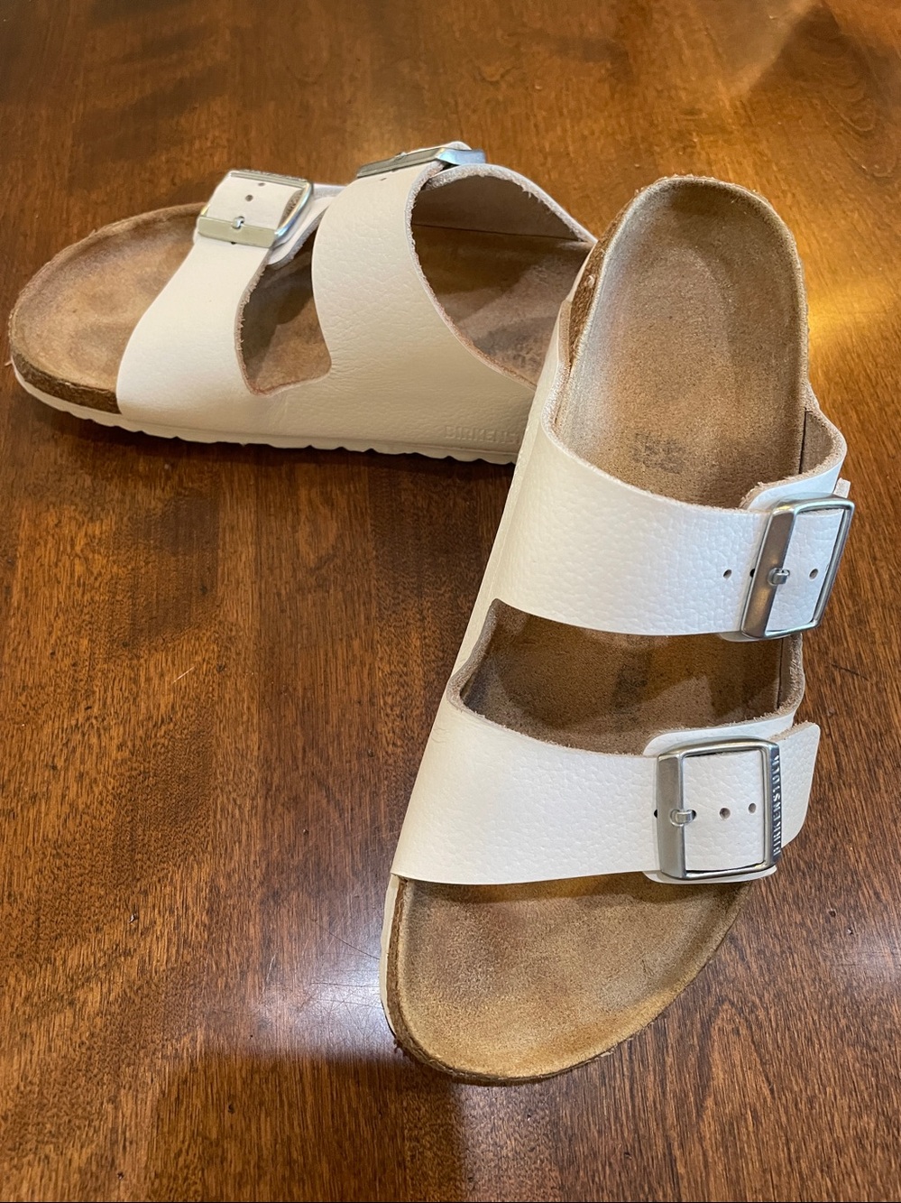 Birkenstock White Leather Sandals